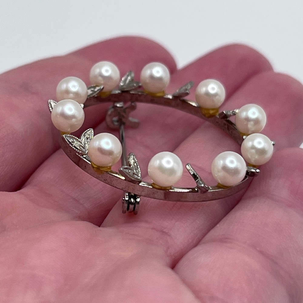 SOLD- do not buy Vintage Sterling silver and pearl brooch - Picture 4 of 7